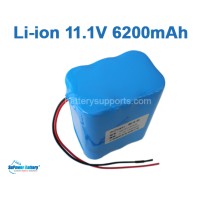 10.8V 11.1V 12V  6200mAh 3S2P Lithium ion Li-ion Battery Pack